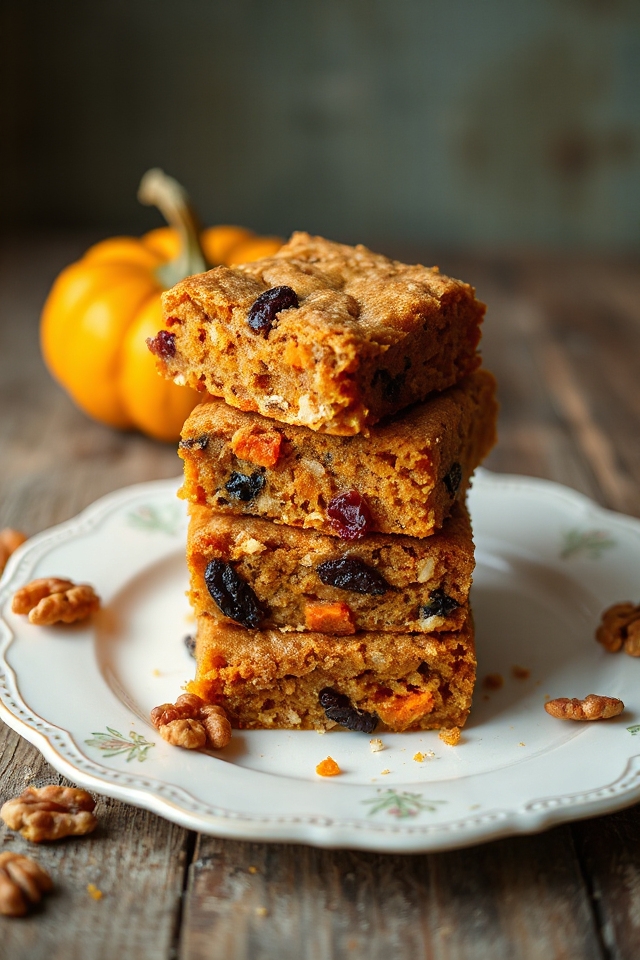 baking sweet carrot pumpkin bars