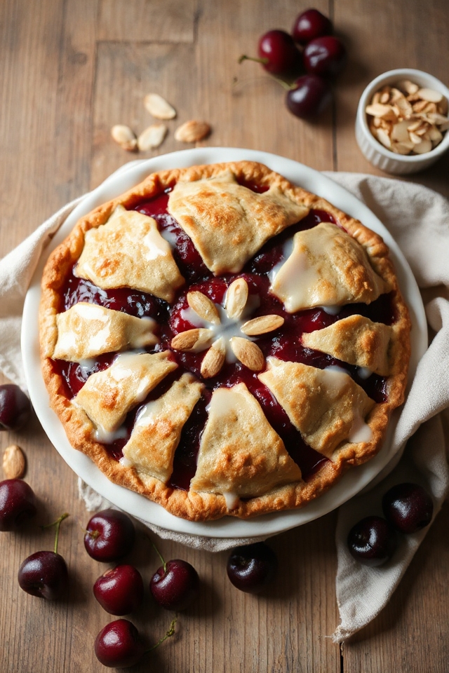 cherry pie with glaze
