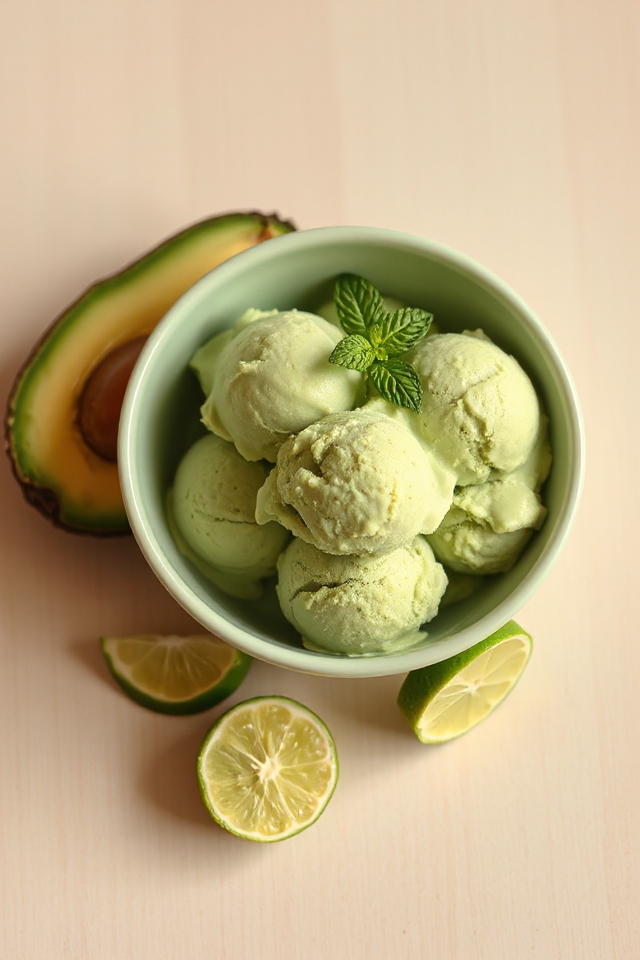 creamy avocado ice cream