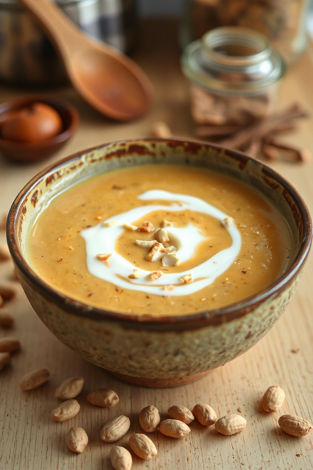 creamy peanut dessert soup