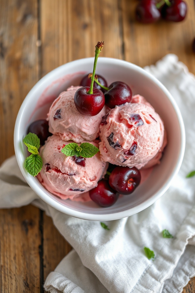 delicious homemade cherry ice cream
