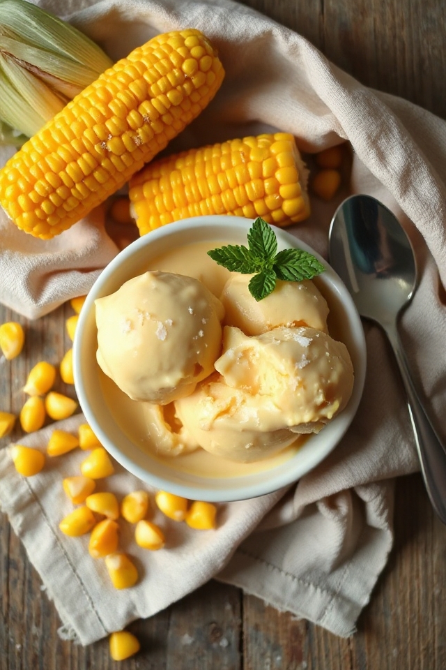 homemade sweet corn gelato