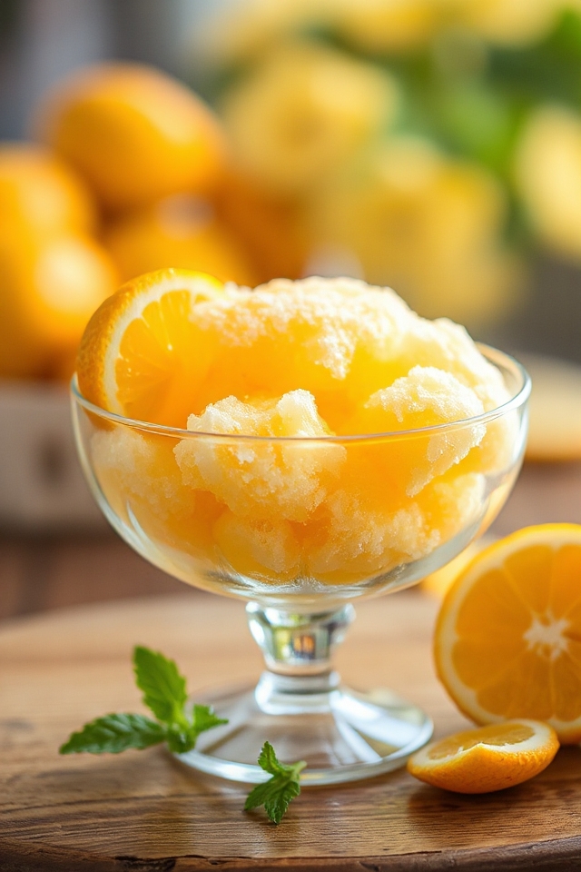 homemade sweet orange granita
