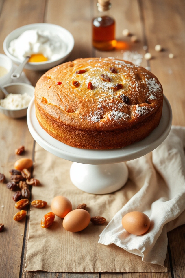 raisin infused sweet curd cake