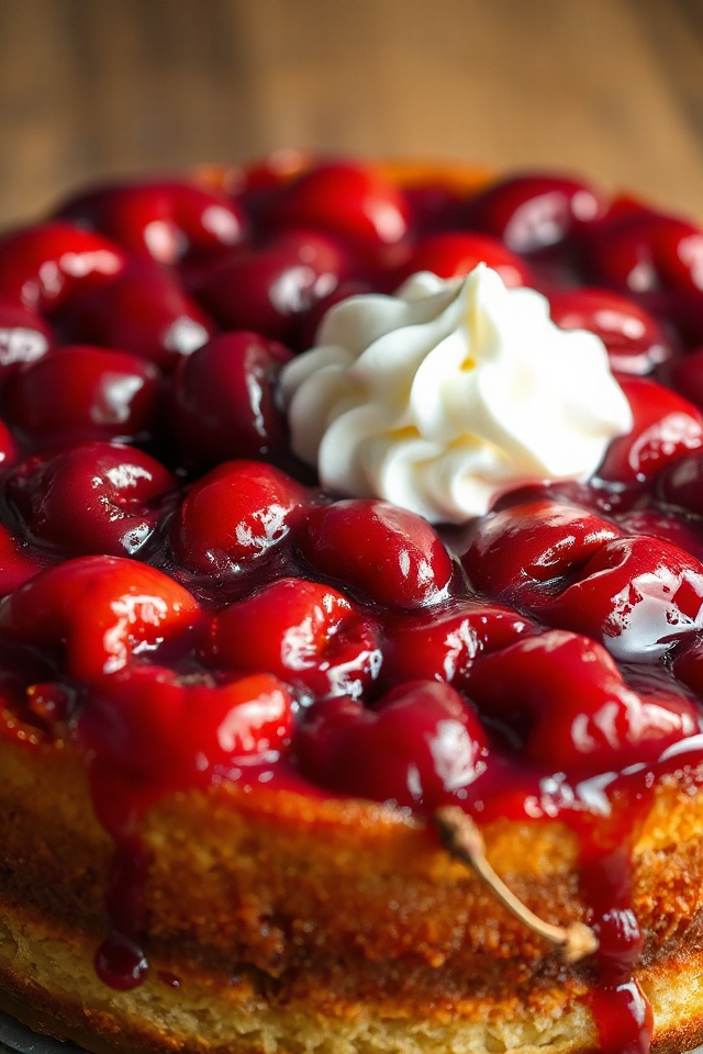 sweet cherry upside down cake