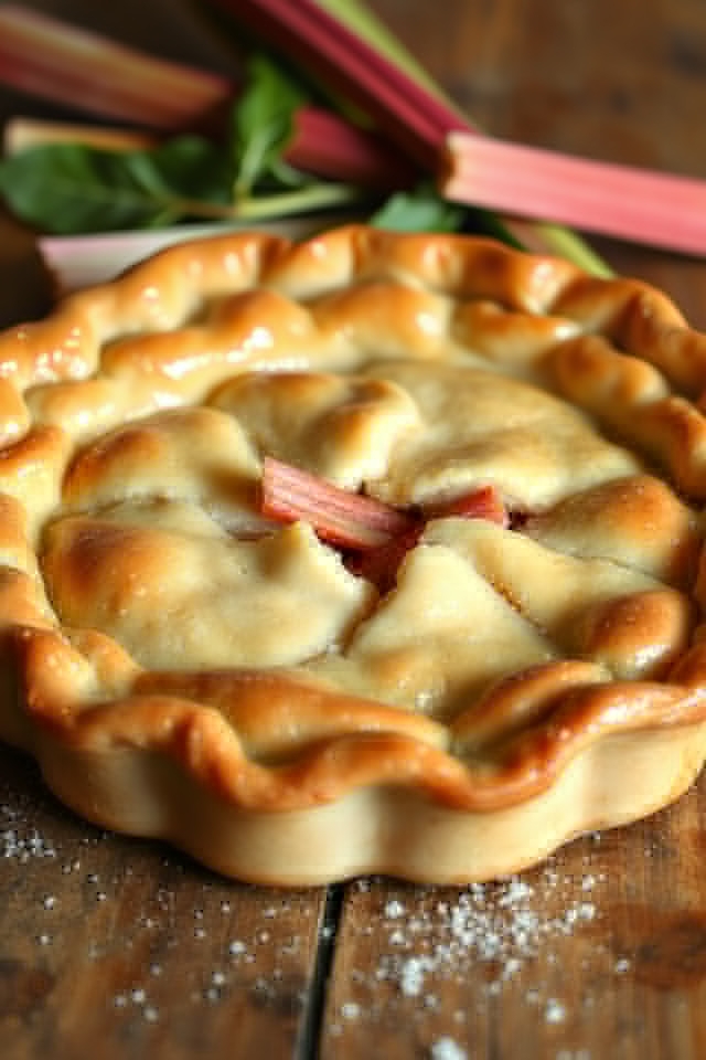 sweet cream rhubarb pie