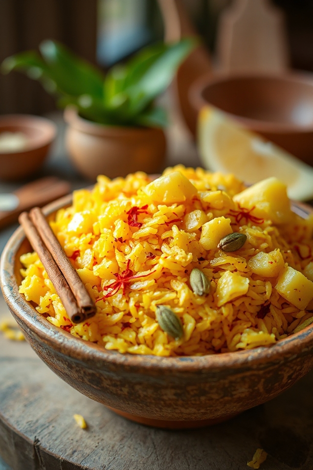 sweet pineapple yellow rice