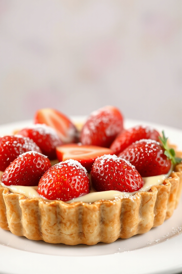 sweet strawberry pudding tart