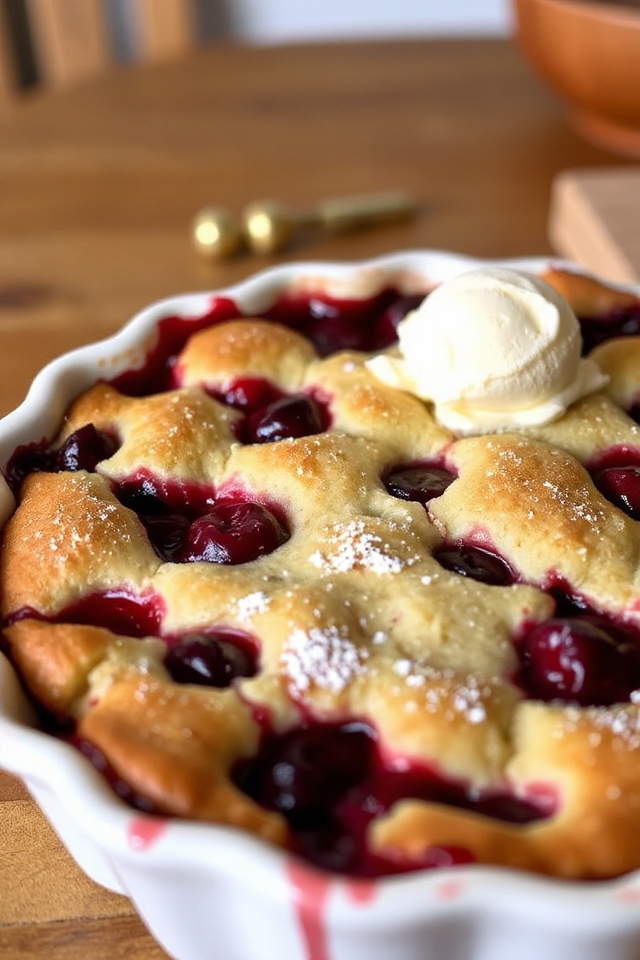 sweet tart cherry cobbler